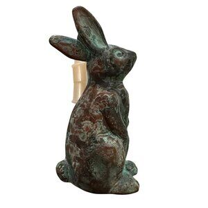 Bath & Body Work Wallflower Rabbit Figurine Statue Patina Metal Diffuser Plug in